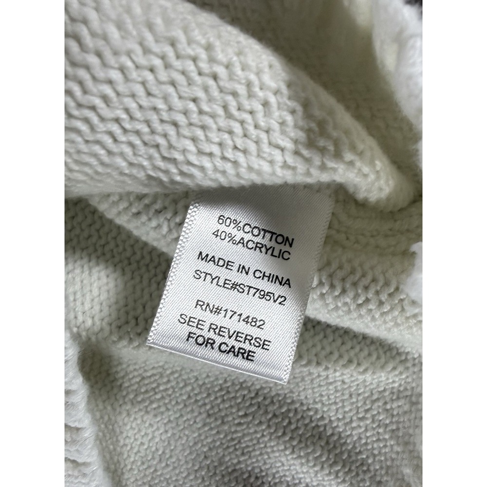 Sincerely Jules Bow Sweater XS White Pink Knit Crop Pullover Cozy Cute - Picture 6 of 8